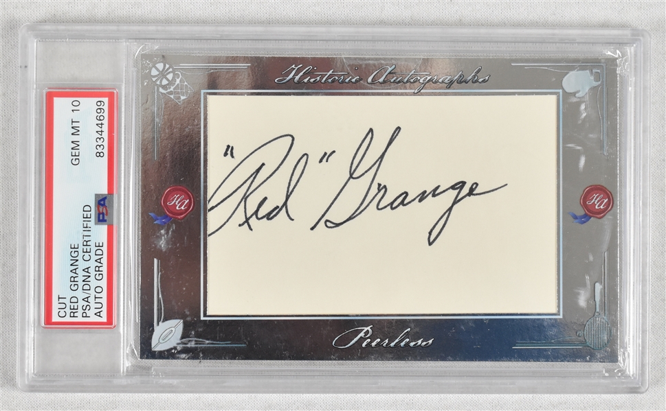 Red Grange Signed Historic Autographs Card PSA/DNA