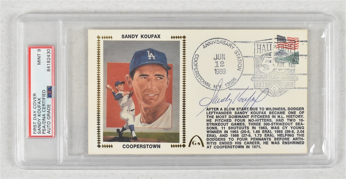 Sandy Koufax Autographed First Day Cover PSA/DNA