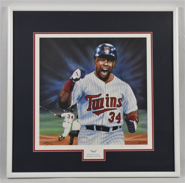 Kirby Puckett Limited Edition Framed "YEA!" Lithograph