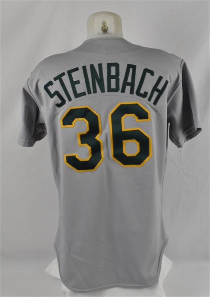 Terry Steinbach 1990 Oakland Athletics Game Used Jersey w/Dave Miedema LOA