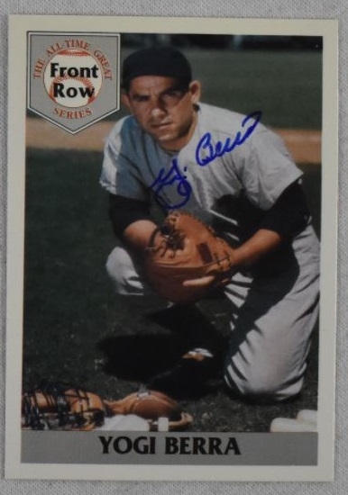 Yogi Berra & Johnny Bench Autographed Baseball Cards