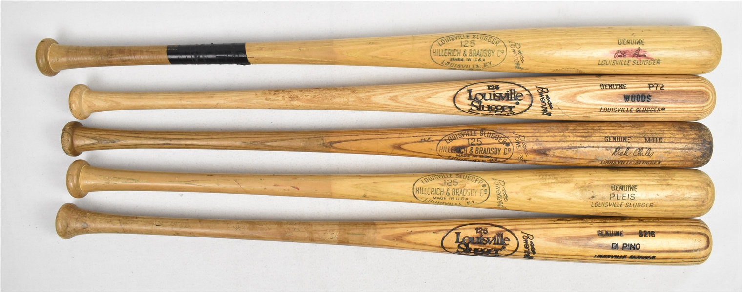 Collection of 5 Game Used Bats w/Vic Power