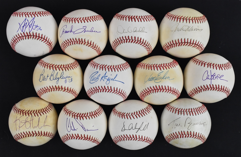 Minnesota Twins Lot of 12 Autographed Baseballs w/Jack Morris Bert Blyleven & Kent Hrbek