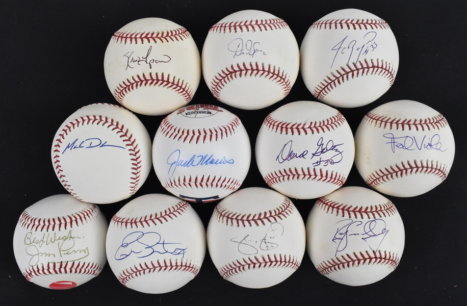 Minnesota Twins Lot of 11 Autographed Baseballs w/Jack Morris & Frank Viola