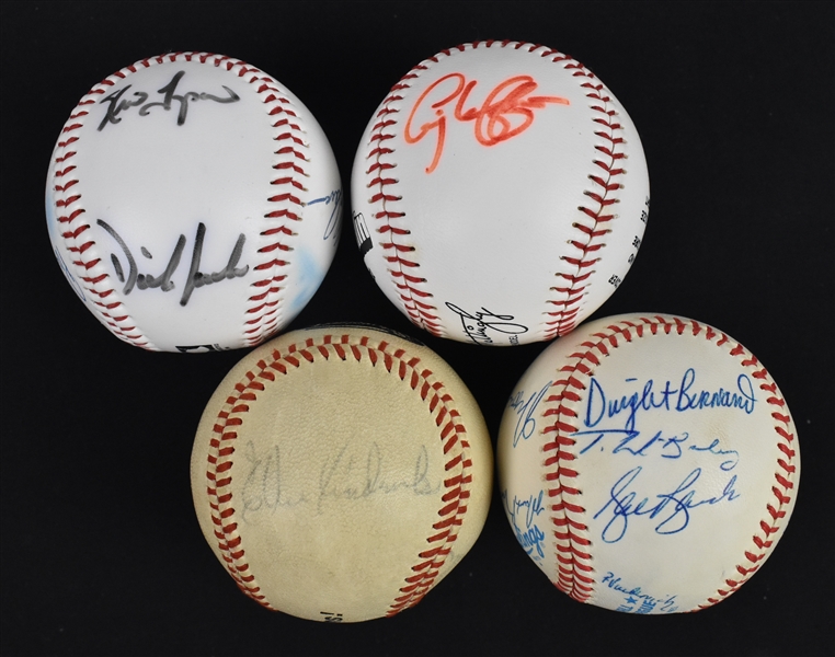 Lot of 4 Multi signed Baseballs w/1980 Milwaukee Brewers 
