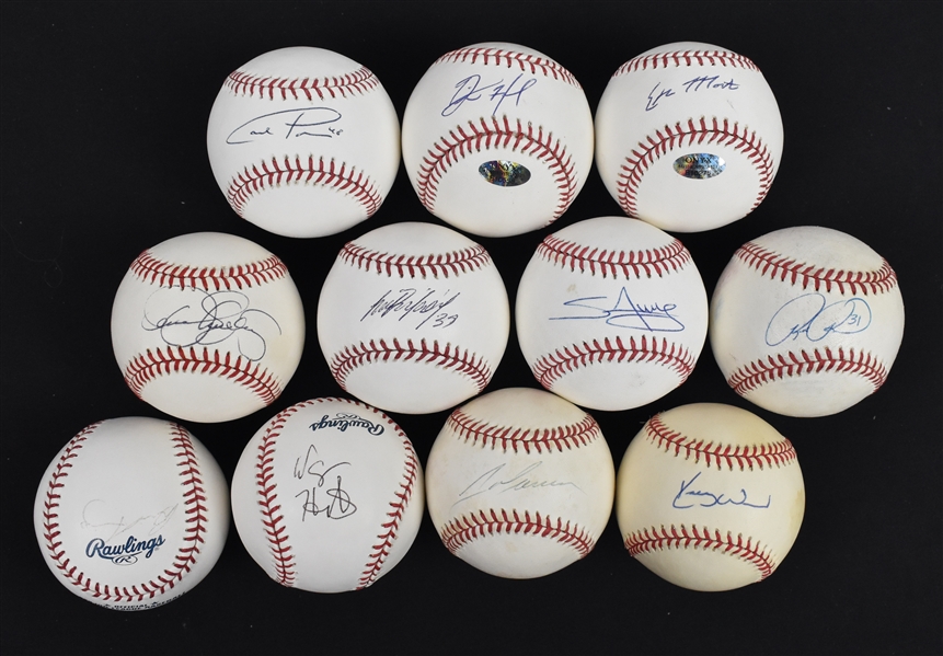 Lot of 11 Autographed Baseballs w/Dennis Eckersley & Kerry Wood