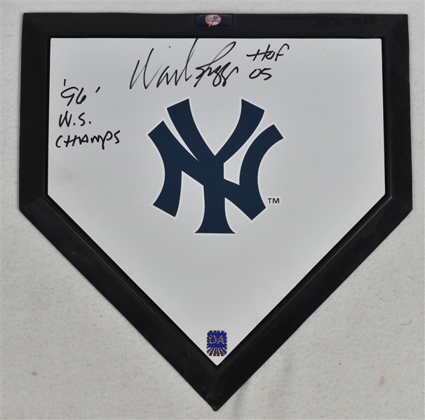 Wade Boggs Autographed & Inscribed Miniature NY Yankees Home Plate