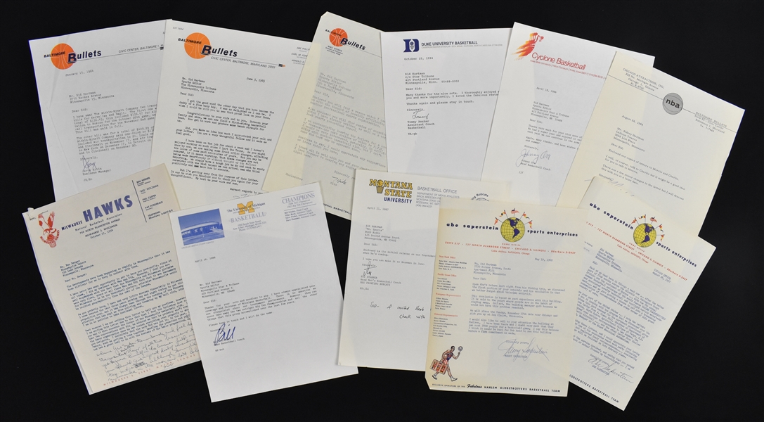 Collection of Basketball & Notre Dame Signed Letters to Sid Hartman