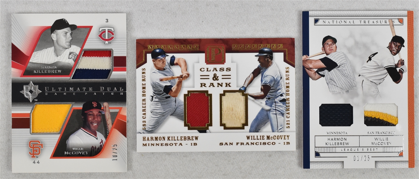 Harmon Killebrew & Willie McCovey Lot of 3 Game Used Limited Edition Cards