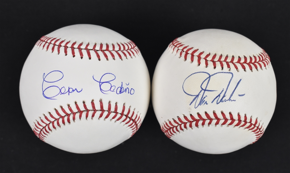 Caesar Cedeno & Darren Daulton Lot of 2 Autographed Baseballs  