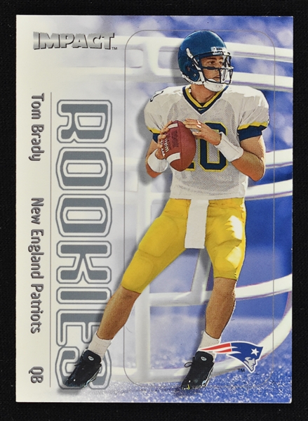 Tom Brady 2000 Skybox Impact Rookie Football Card #27
