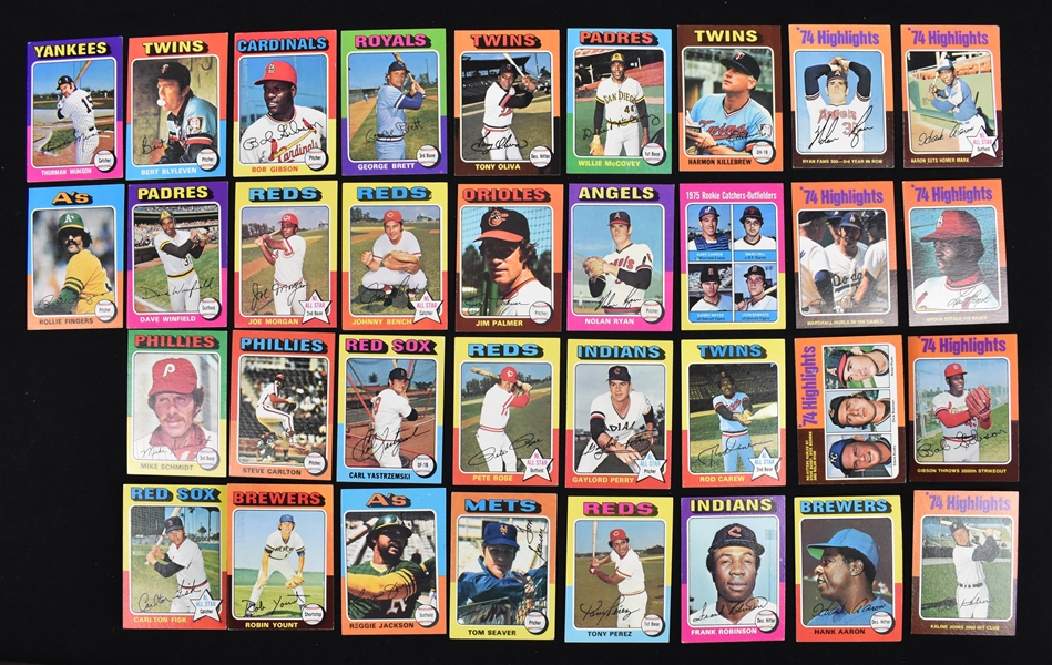 Vintage 1975 Topps Baseball Card Complete Set w/George Brett & Robin Yount Rookie Cards