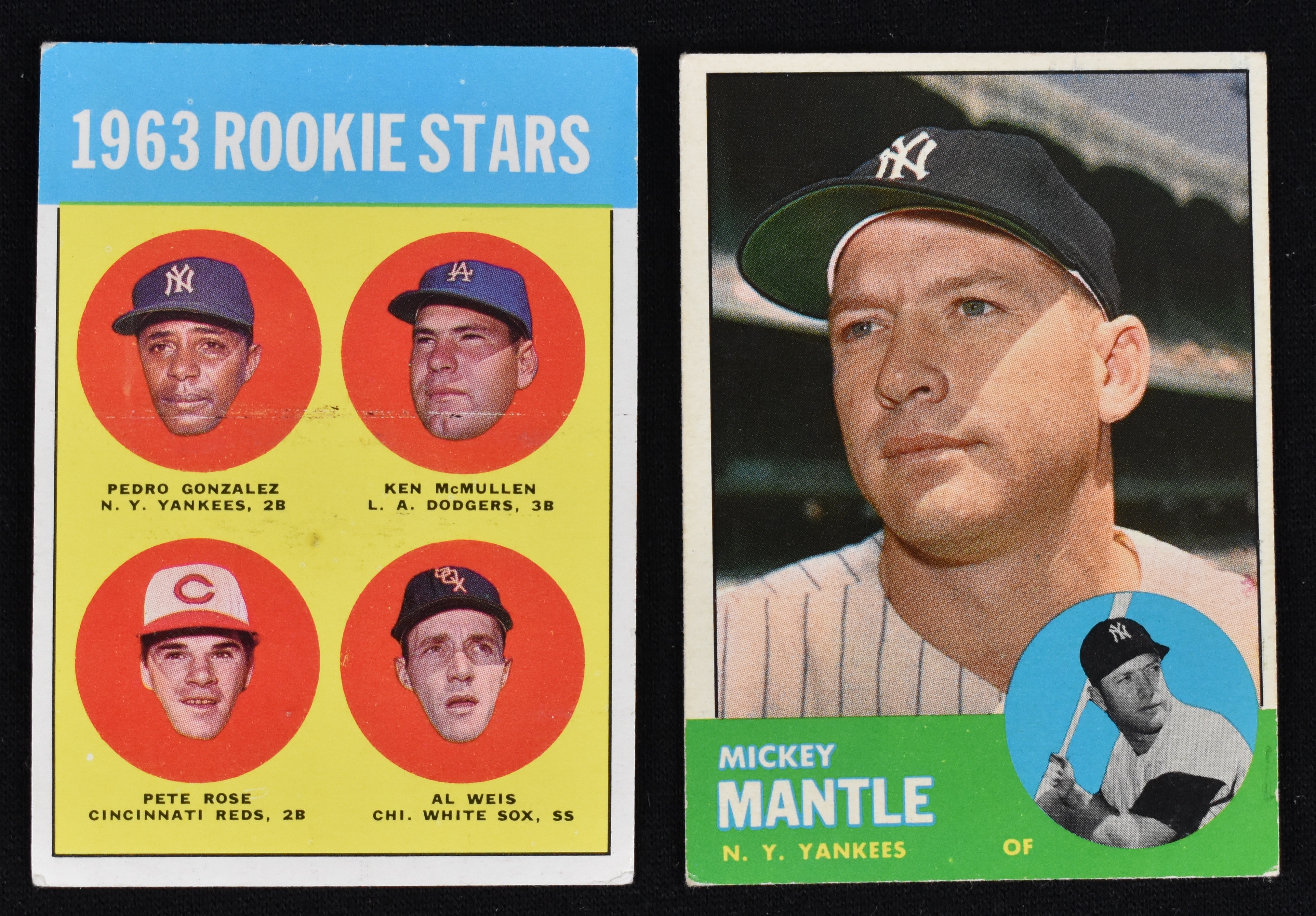 Lot Detail - Vintage 1963 Topps Baseball Card Partial Set w/Pete Rose  Rookie Card & Mickey Mantle