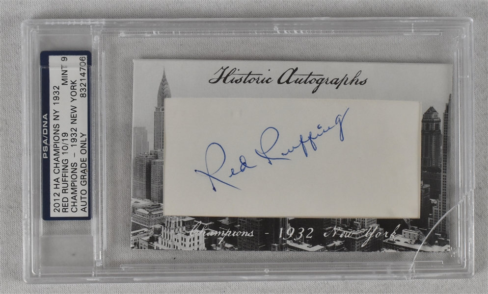 Red Ruffing Historic Autographs Signed Card PSA/DNA