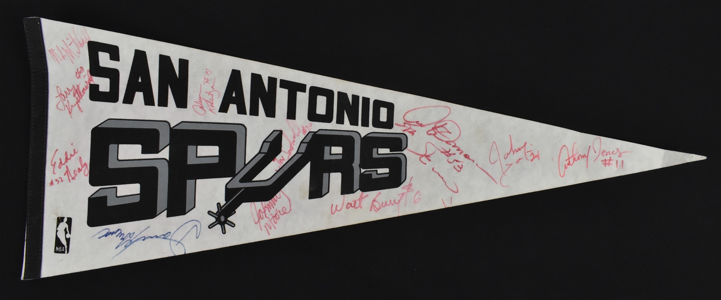 San Antonio Spurs 1986-87 Team Signed Pennant w/11 Signatures