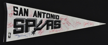 San Antonio Spurs 1986-87 Team Signed Pennant w/11 Signatures