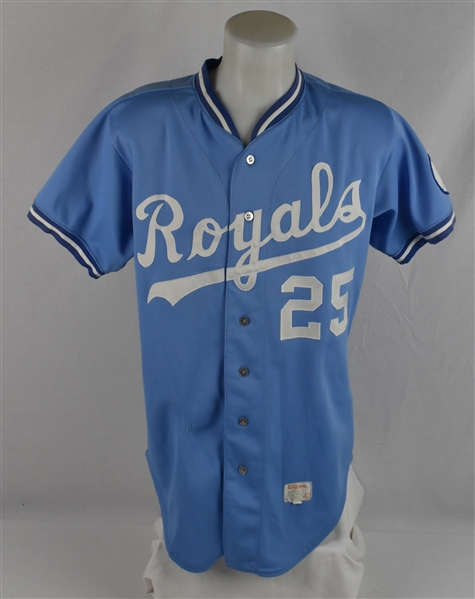Tom Poquette 1989 Omaha Royals #25 Game Used Jersey w/Dave Miedema LOA