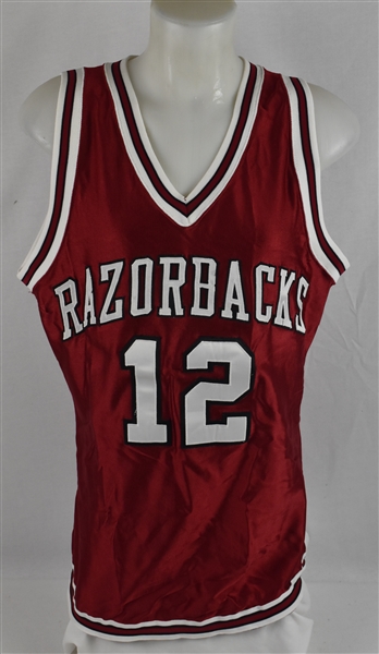 Clint McDaniel c. 1992-94 Arkansas Razorbacks #12 Game Used Jersey *Played on 1993-94 NCAA Championship Team* w/Dave Miedema LOA