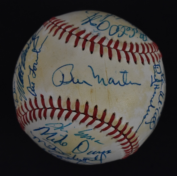 Oakland Athletics 1980 Team Signed Baseball w/Rickey Henderson & Billy Martin