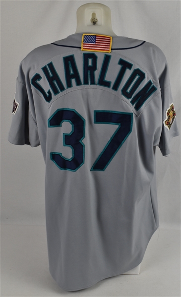 Norm Charlton 2001 Seattle Mariners Game Used Jersey w/All-Star Game Patch