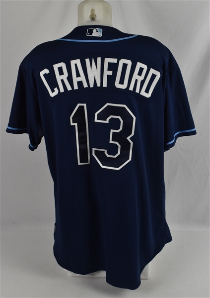 Carl Crawford 2010 Tampa Bay Devil Rays Game Used Jersey