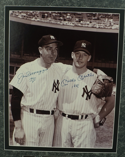 Mickey Mantle & Joe DiMaggio 16x20 Autographed & Inscribed 1951 Photo