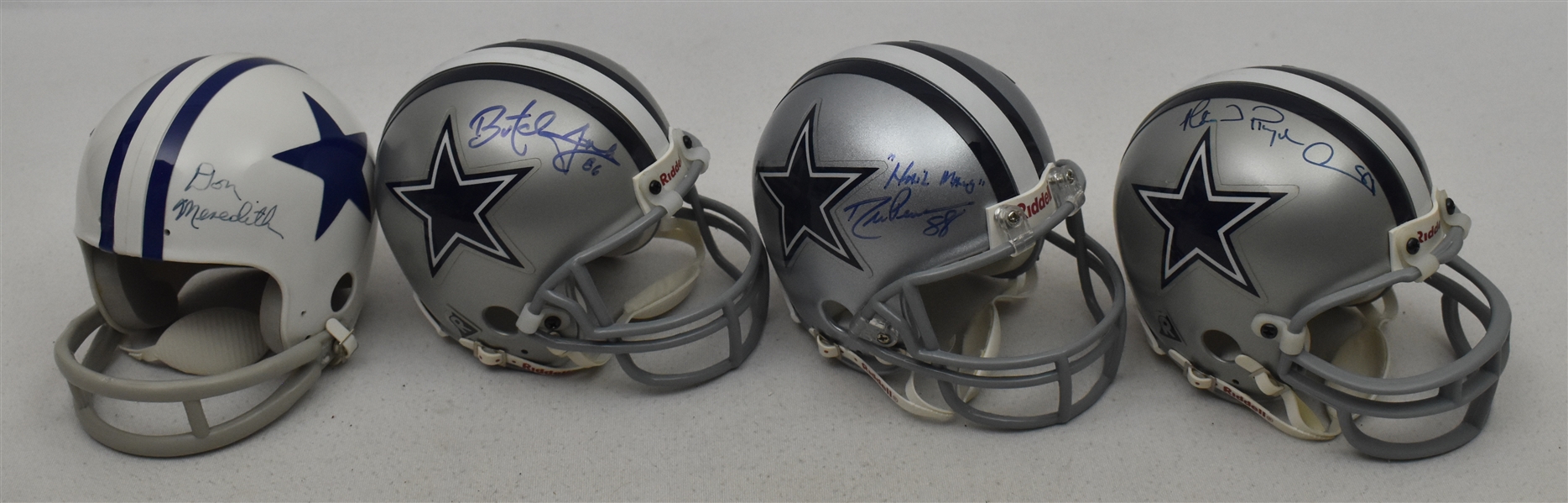 Collection of 4 Dallas Cowboys Autographed Mini Helmets w/Drew Pearson & Michael Irvin