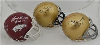 Collection of 3 Autographed Mini Helmets w/Roger Staubach  