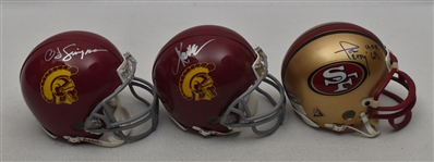 Collection of 3 Autographed Mini Helmets w/OJ Simpson & Marcus Allen