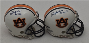 Collection of 2 Autographed Auburn Tigers Mini Helmets w/Pat Sullivan
