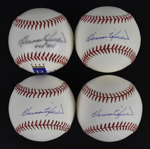 Collection of 4 Autographed Baseballs w/Harmon Killebrew 