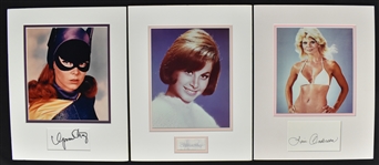 Lot of 3 Autographed Matted Displays w/Loni Anderson