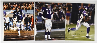 Minnesota Vikings Lot of 3 Autographed 16x20 Photos w/Paul Krause