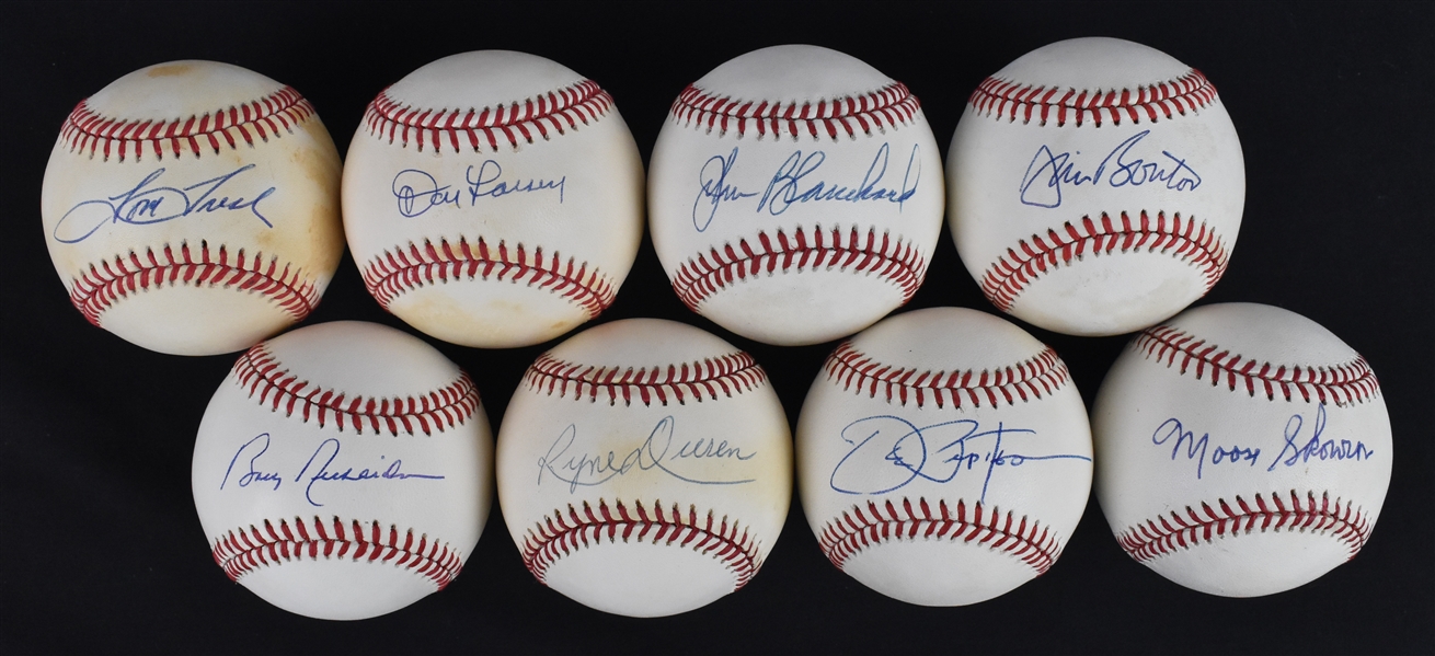 New York Yankees Lot of 8 Autographed Baseballs