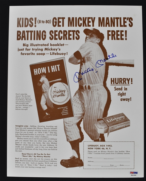 Mickey Mantle Autographed 11x14 Photo