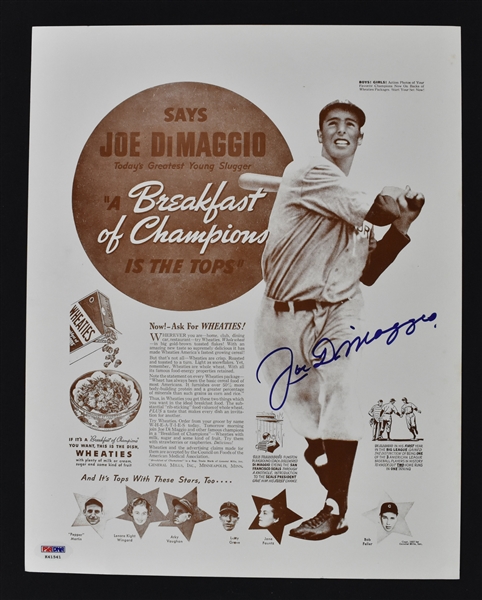 Joe DiMaggio Autographed 11x14 Photo