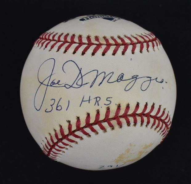 Joe DiMaggio Autographed & Inscribed Limited Edition Baseball