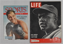 Rocky Marciano 1956 Sports Illustrated & Jackie Robinson 1950 LIFE Magazine