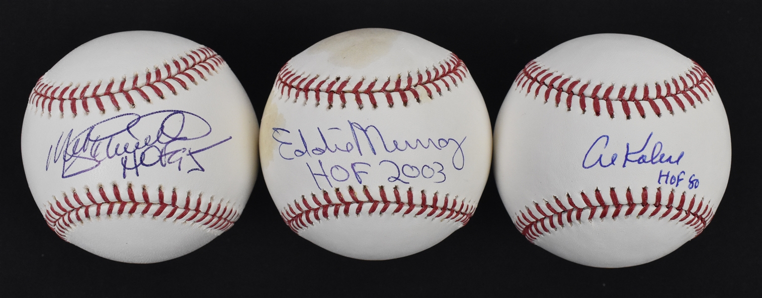 Al Kaline Eddie Murray & Mike Schmidt Autographed Baseballs