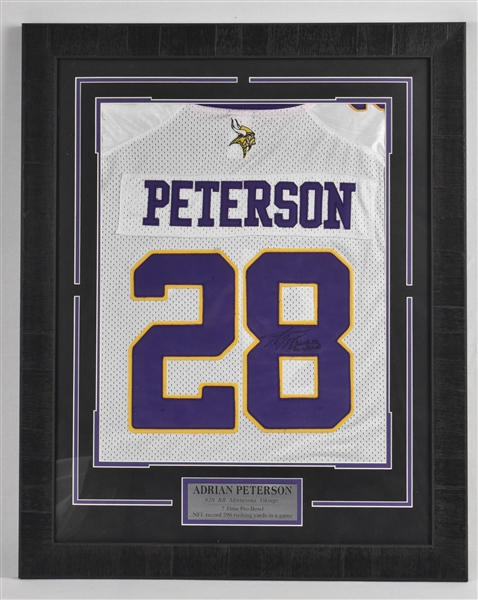 Adrian Peterson Minnesota Vikings Autographed Framed Display