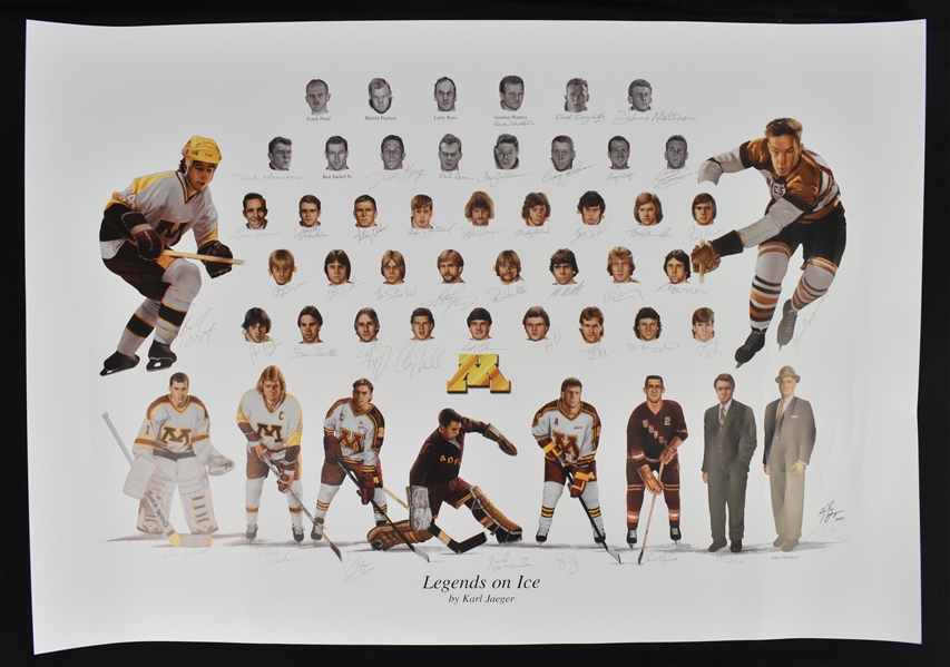 University of Minnesota Gophers Autographed Lithograph w/Herb Brooks