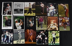 Collection of 17 Autographed 8x10 Golf Photos w/Gary Player & Nick Faldo