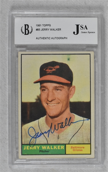 Jerry Walker 1961 Topps Autographed Card #85 