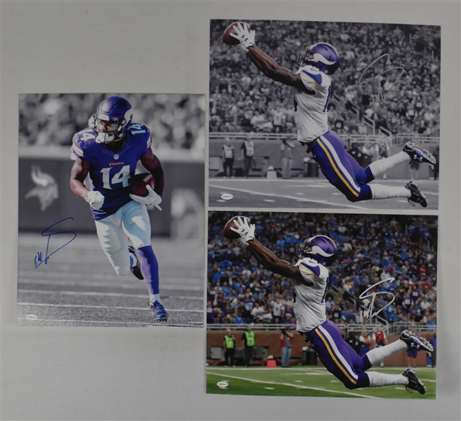 Stefon Diggs Lot of 3 Autographed 16x20 Photos