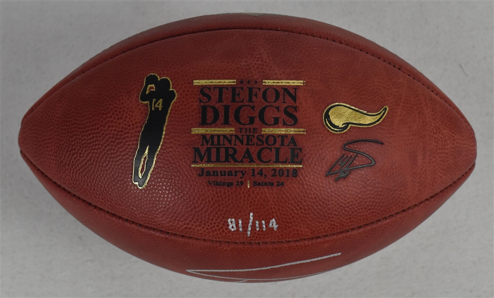 Stefon Diggs Autographed "Minnesota Miracle" Limited Edition Football
