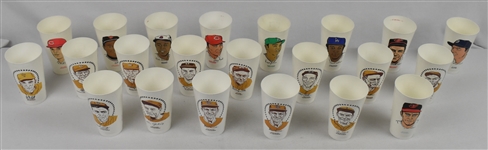 Collection of Vintage Seven Eleven Cups w/All Time Great Baseball Legends