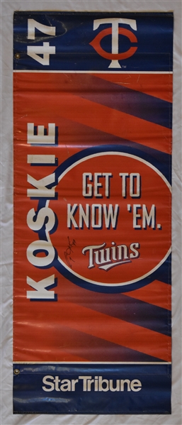 Brad Radke & Corey Koskie Autographed Twins Banner