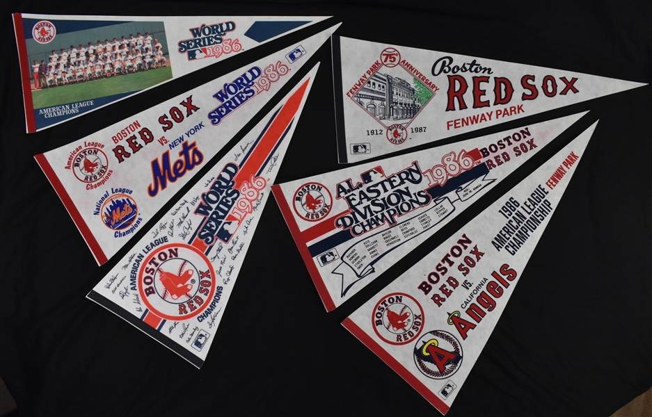 Boston Red Sox 1986 Lot of 6 Pennants 