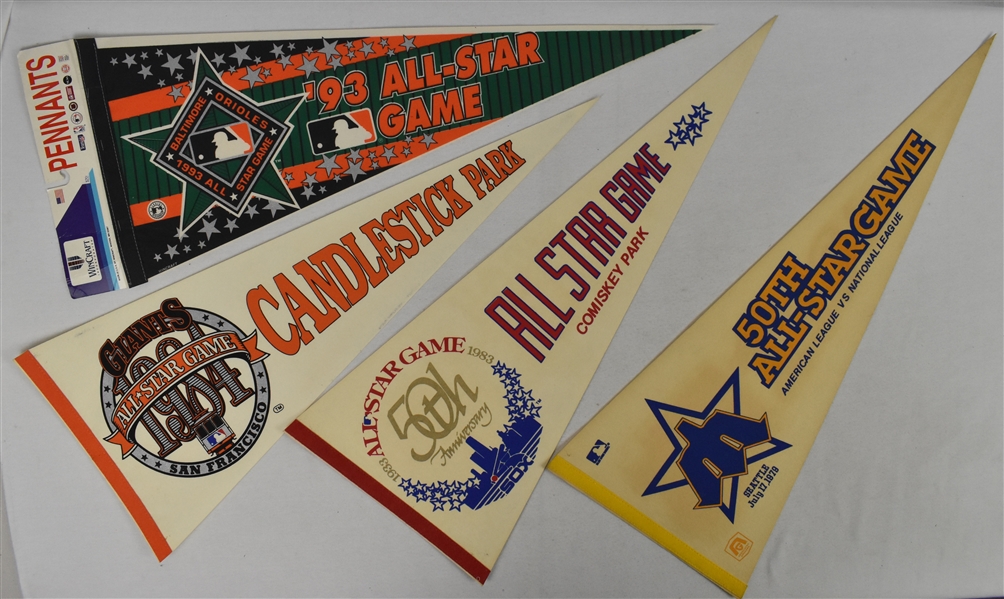 Collection of 4 All-Star Game Pennants