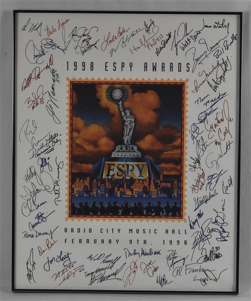 ESPY Awards 1998 Framed Poster w/64 Signatures Including Tiger Woods & Peyton Manning